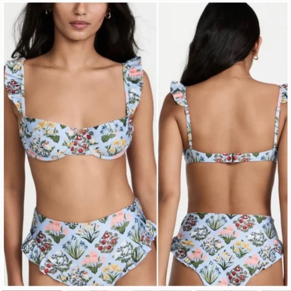 Kiwi magdalena bathing suit set Agua by Agua bendiga in blue